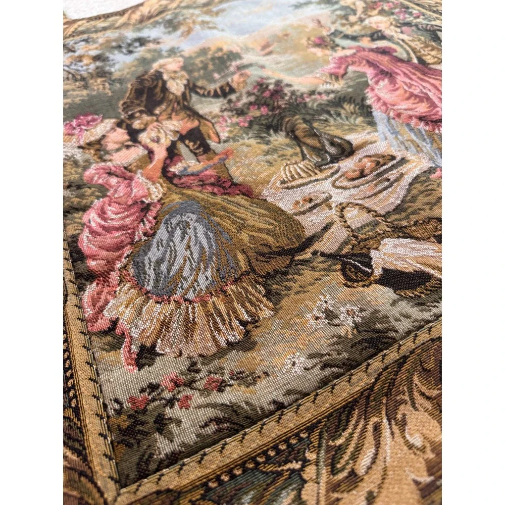 Vintage Intercontinental West Germany Woven Tapestry Garden Party Picnic 20x20